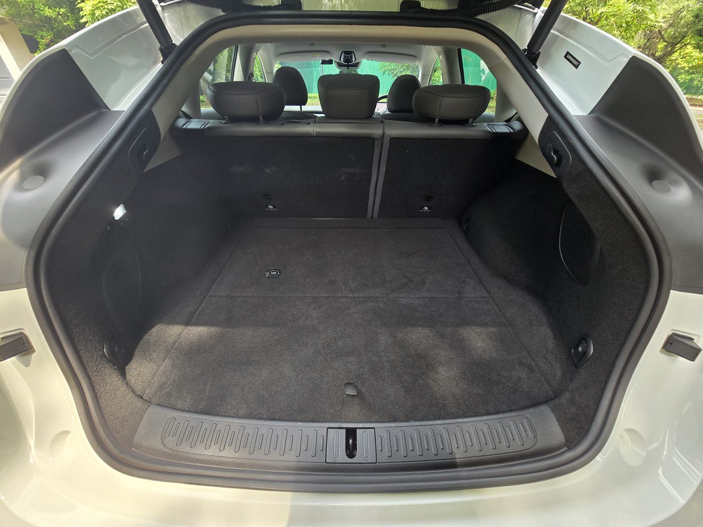 IM6 boot with the seats up, showing a flat floor and wide opening